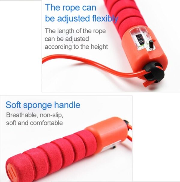 Skipping Rope With Counter Adjustable Length Counter Wear-resistant Foam Cotton Handle JumpRope Exercise Portable Sports Training Equipment