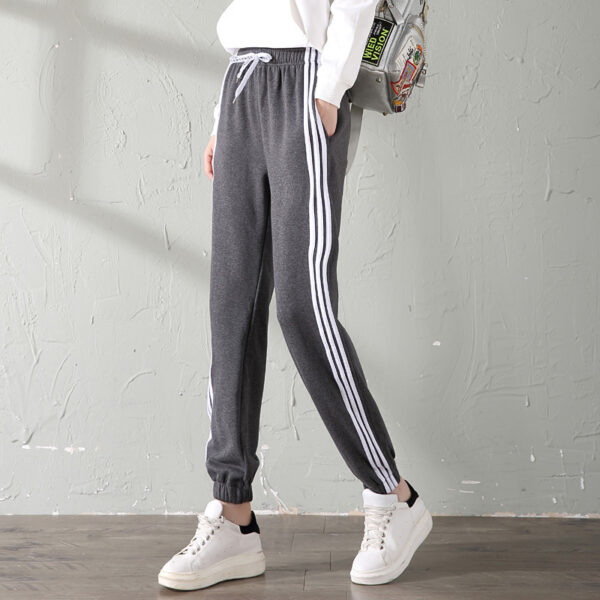 With velvet sport watch in autumn and winter female big fat code MM student casual pants loose warm nosing trousers