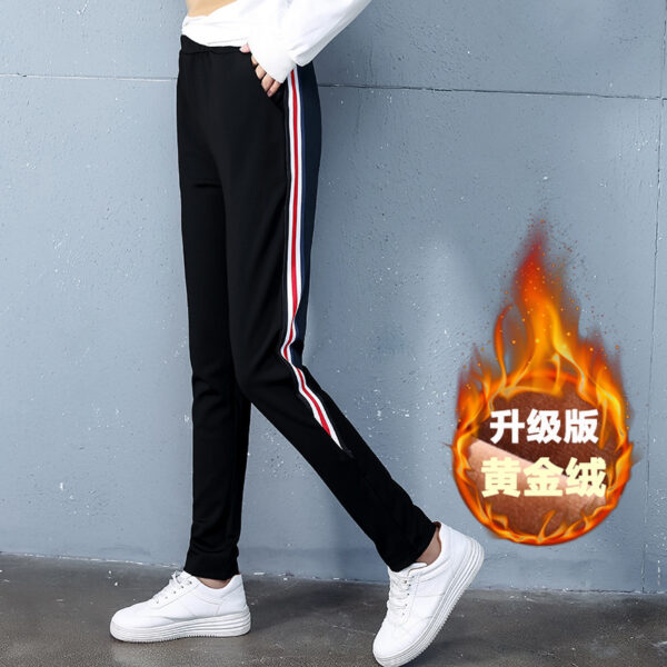 autumn and winter new style, cashmere and thick sports trousers, women's casual pants